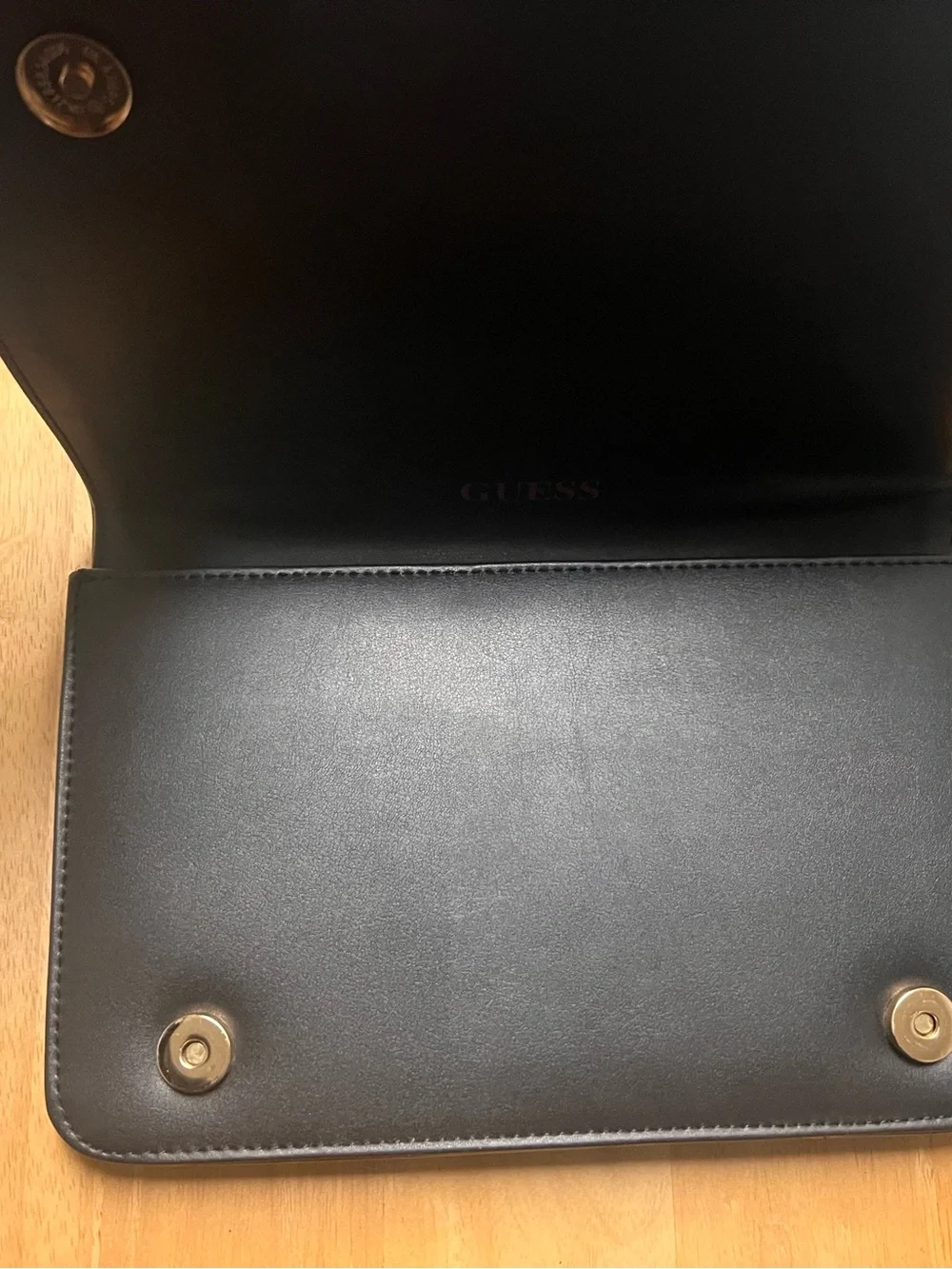 Guess Black Shoulder Laptop shape Bag with Red Logo and Branded Strap